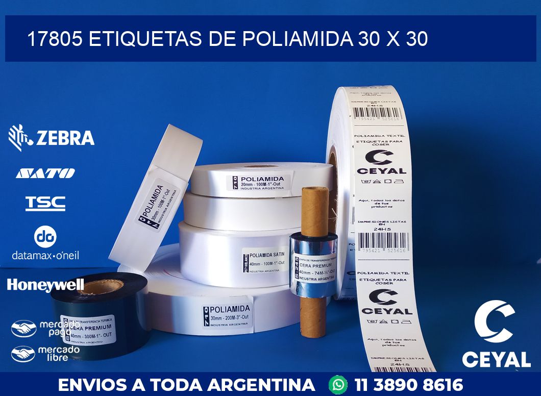 17805 ETIQUETAS DE POLIAMIDA 30 X 30
