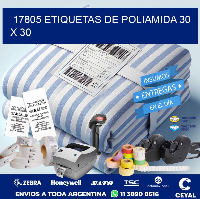17805 ETIQUETAS DE POLIAMIDA 30 X 30
