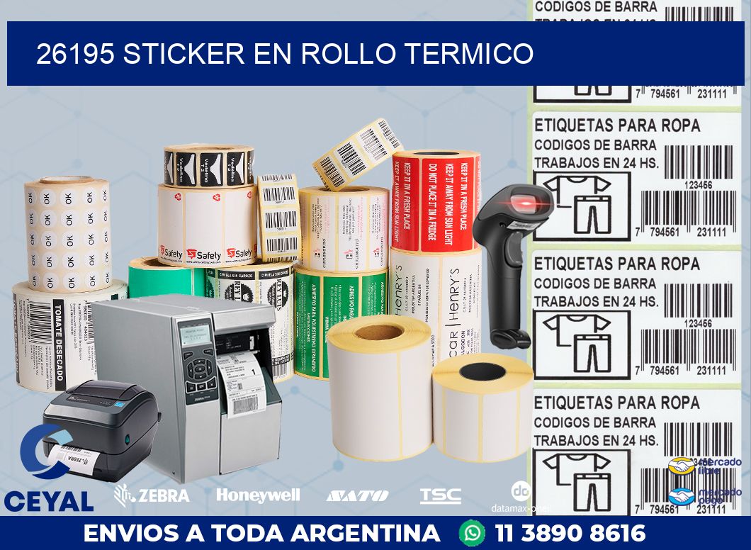 26195 STICKER EN ROLLO TERMICO