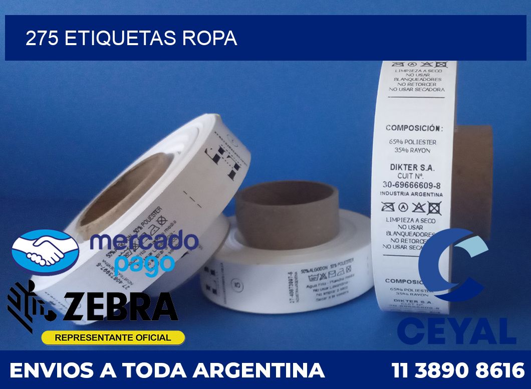 275 ETIQUETAS ROPA