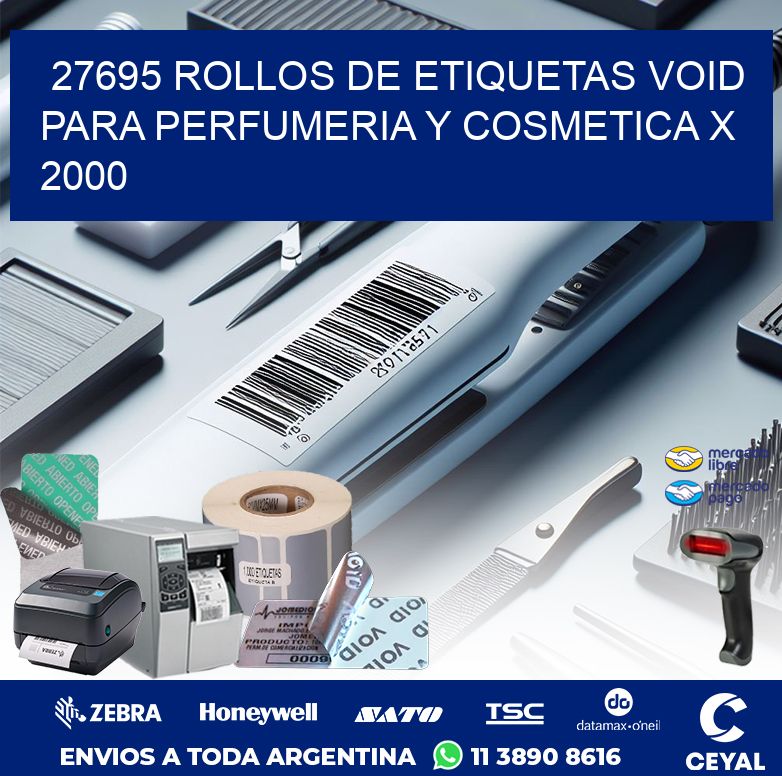 27695 ROLLOS DE ETIQUETAS VOID PARA PERFUMERIA Y COSMETICA X 2000