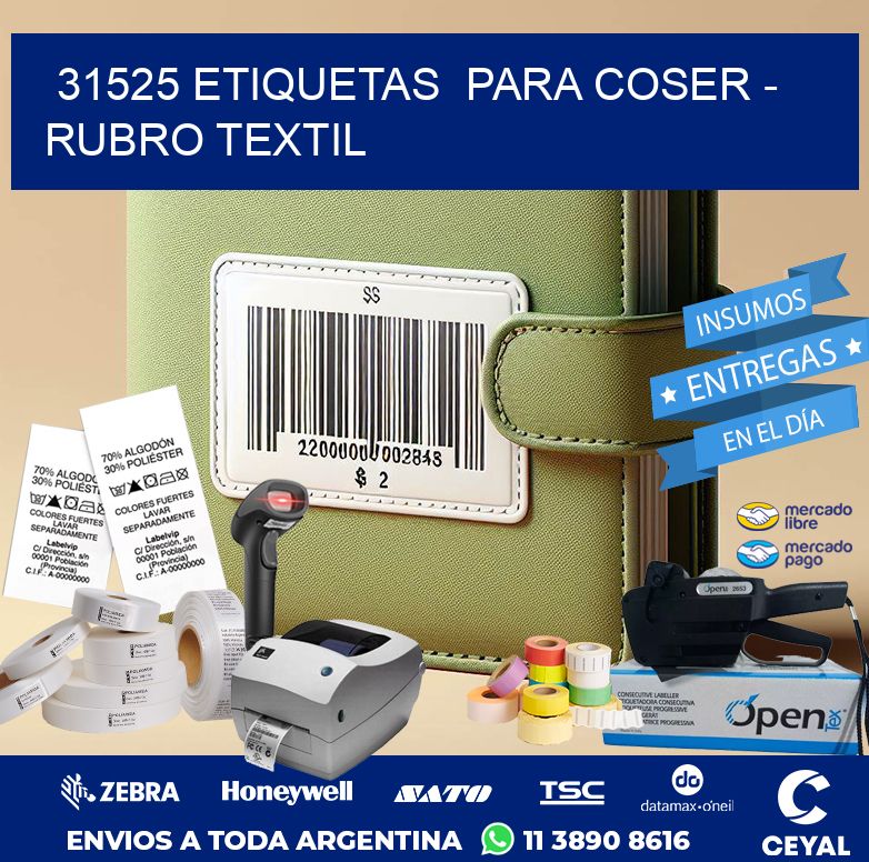 31525 ETIQUETAS  PARA COSER – RUBRO TEXTIL