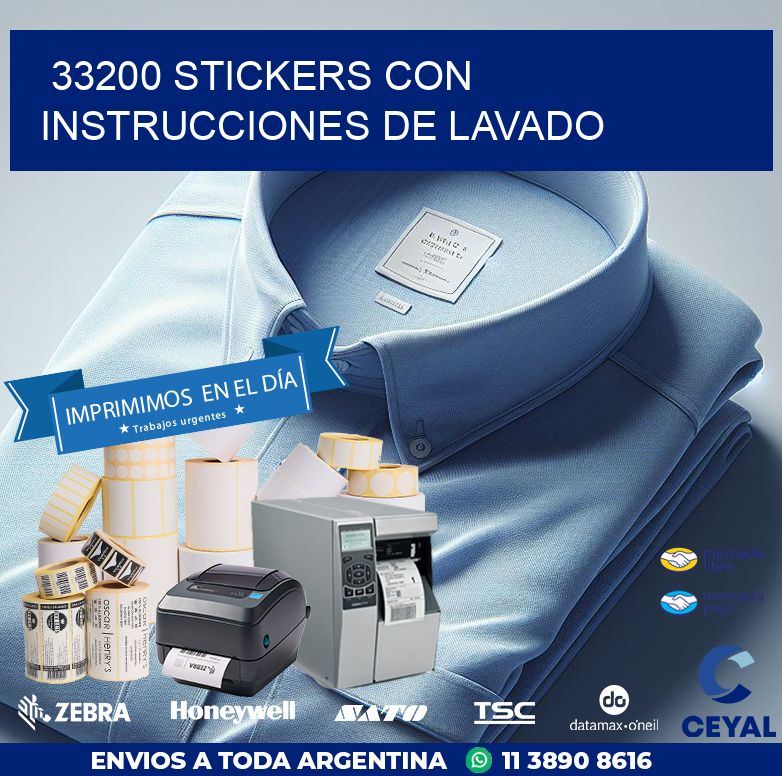 33200 STICKERS CON INSTRUCCIONES DE LAVADO