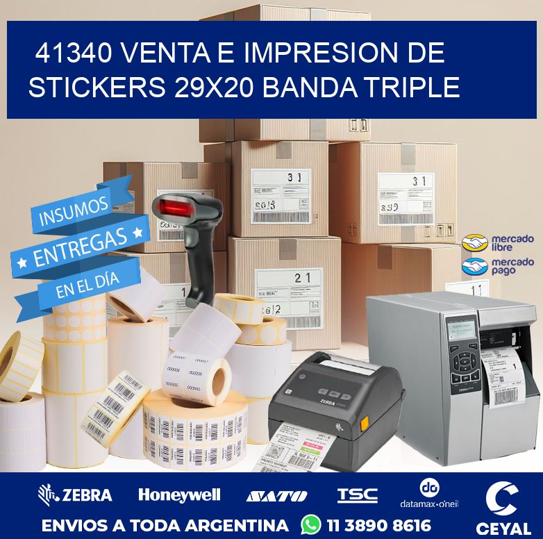 41340 VENTA E IMPRESION DE STICKERS 29X20 BANDA TRIPLE