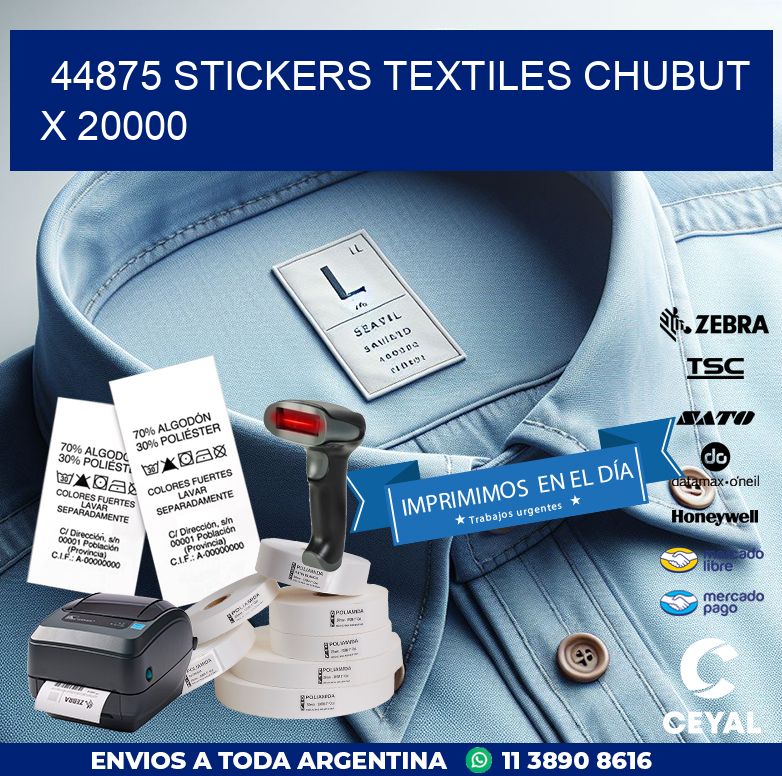 44875 STICKERS TEXTILES CHUBUT X 20000