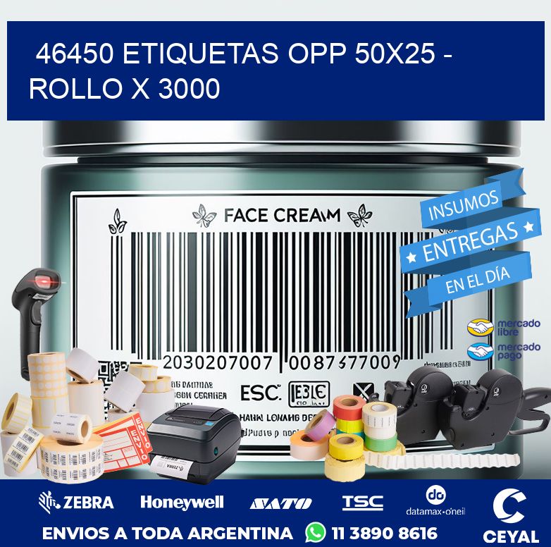 46450 ETIQUETAS OPP 50X25 - ROLLO X 3000