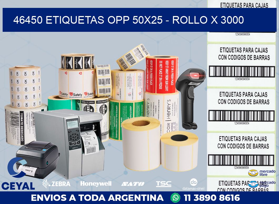 46450 ETIQUETAS OPP 50X25 – ROLLO X 3000