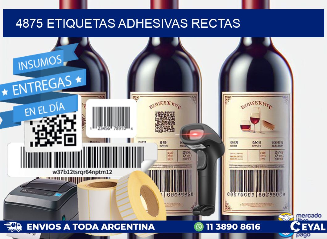 4875 ETIQUETAS ADHESIVAS RECTAS