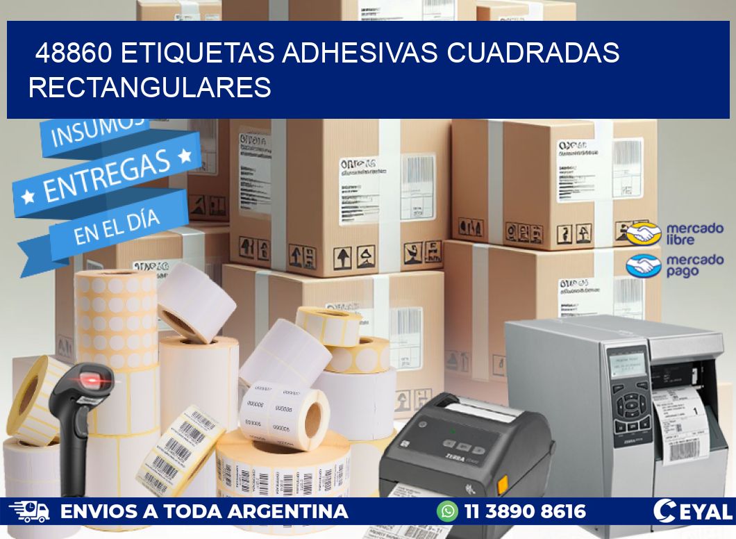 48860 ETIQUETAS ADHESIVAS CUADRADAS RECTANGULARES