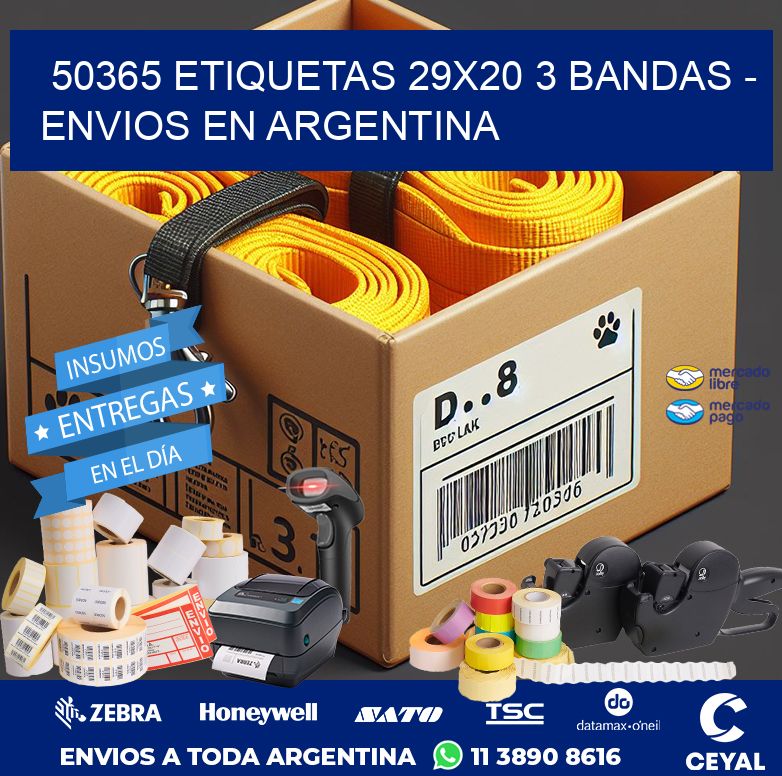 50365 ETIQUETAS 29X20 3 BANDAS - ENVIOS EN ARGENTINA