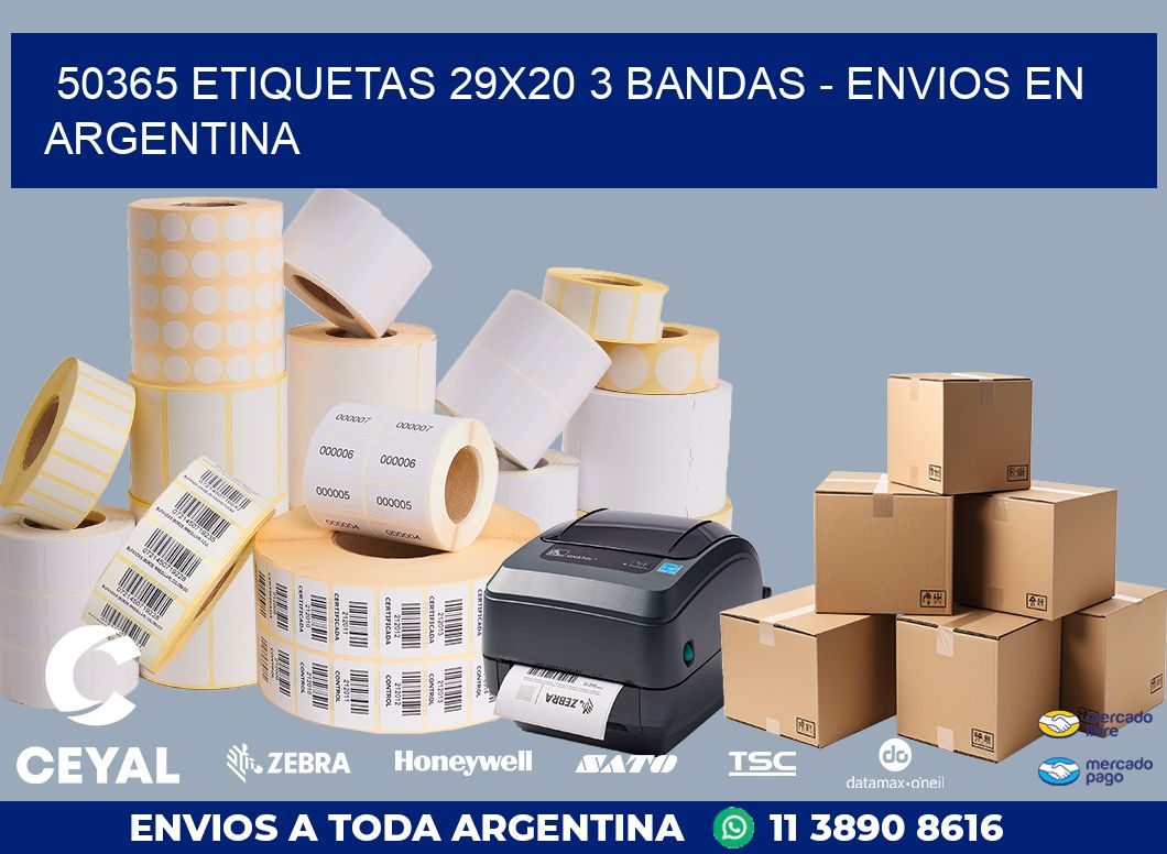 50365 ETIQUETAS 29X20 3 BANDAS - ENVIOS EN ARGENTINA