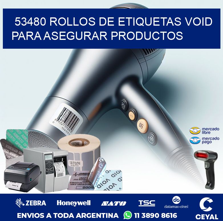 53480 ROLLOS DE ETIQUETAS VOID PARA ASEGURAR PRODUCTOS