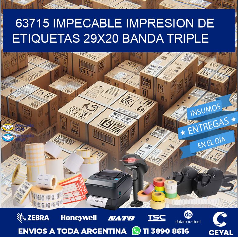 63715 IMPECABLE IMPRESION DE ETIQUETAS 29X20 BANDA TRIPLE