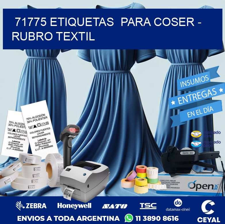 71775 ETIQUETAS  PARA COSER – RUBRO TEXTIL