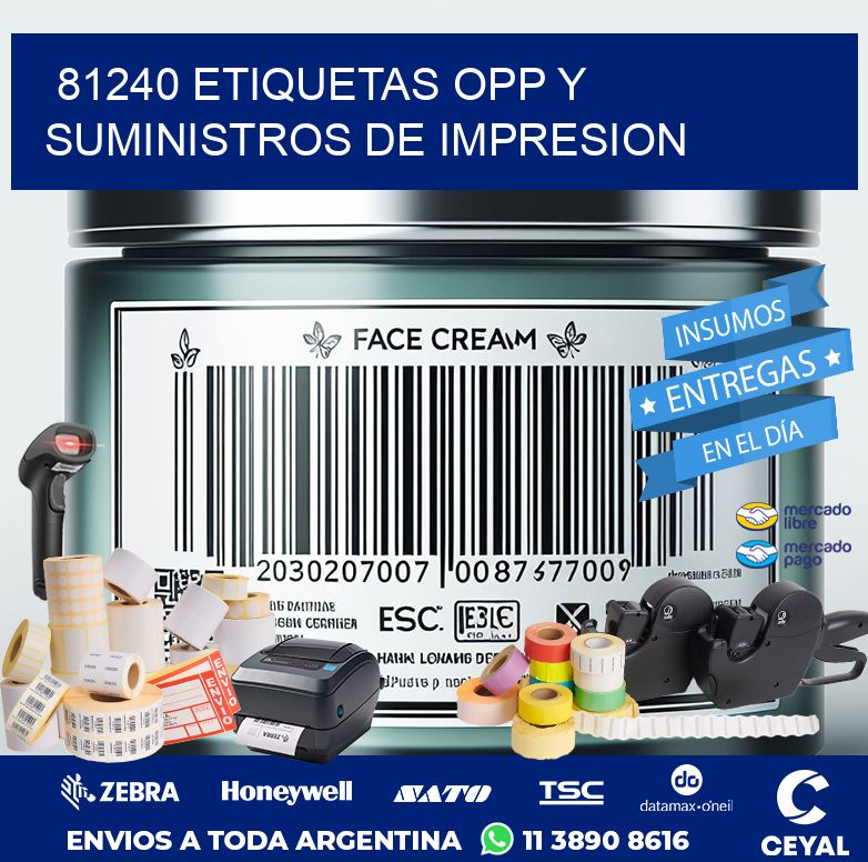 81240 ETIQUETAS OPP Y SUMINISTROS DE IMPRESION