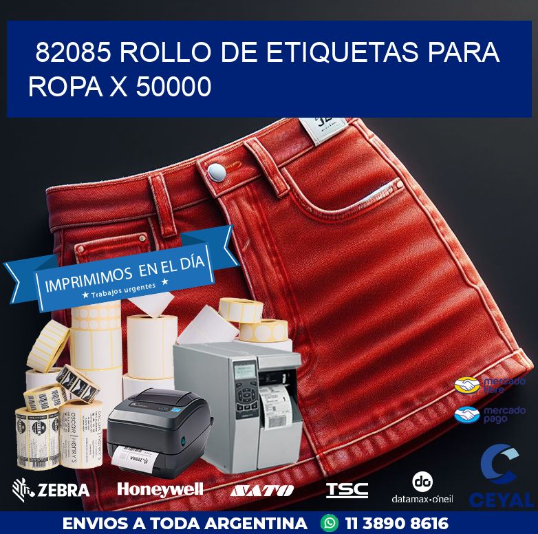 82085 ROLLO DE ETIQUETAS PARA ROPA X 50000