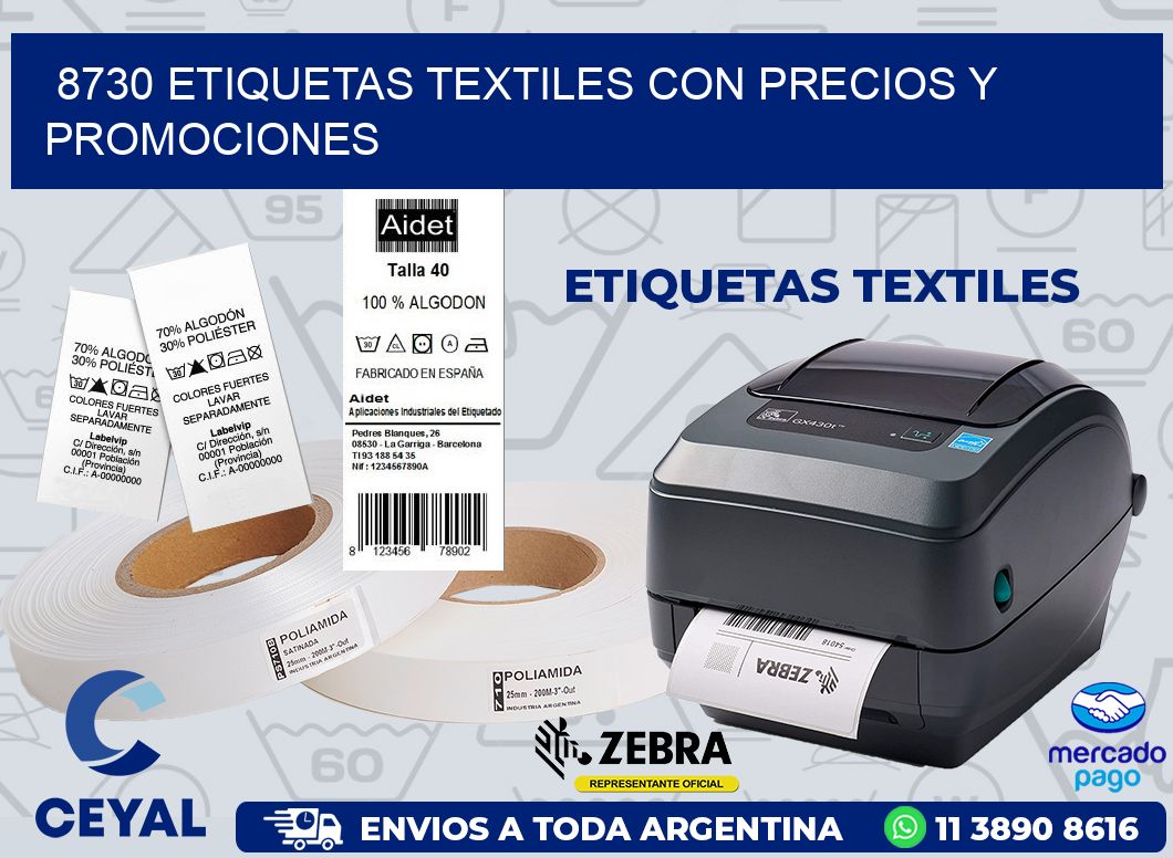 8730 ETIQUETAS TEXTILES CON PRECIOS Y PROMOCIONES