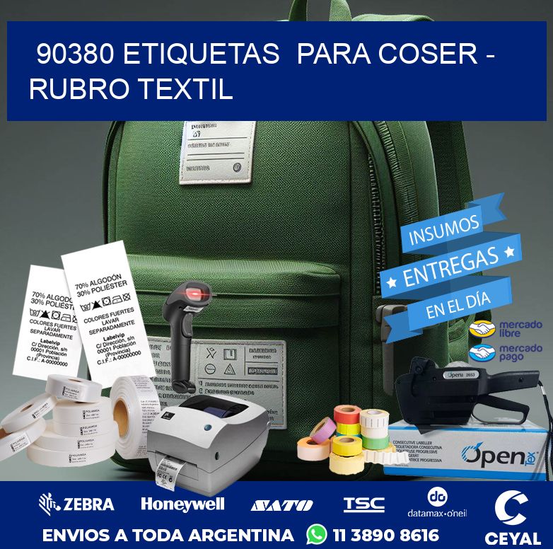 90380 ETIQUETAS  PARA COSER - RUBRO TEXTIL