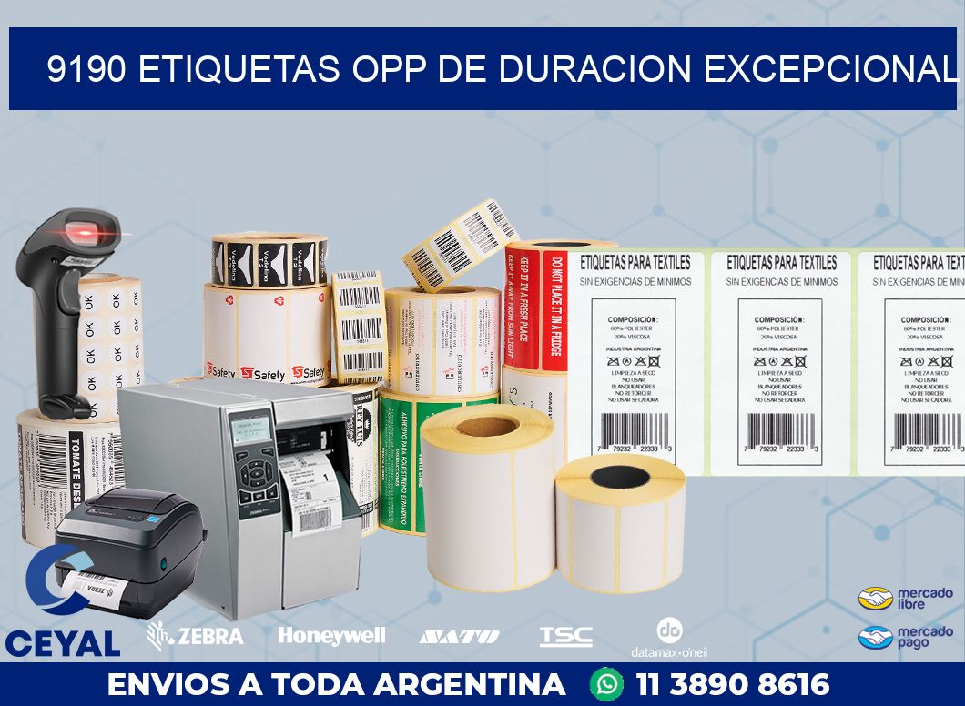 9190 ETIQUETAS OPP DE DURACION EXCEPCIONAL