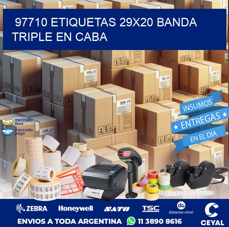 97710 ETIQUETAS 29X20 BANDA TRIPLE EN CABA