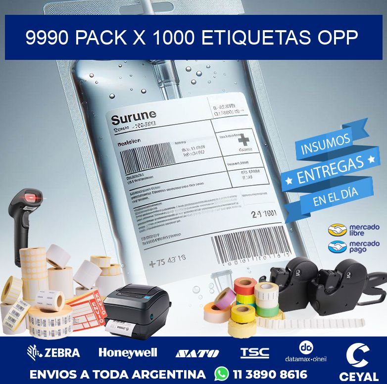 9990 PACK X 1000 ETIQUETAS OPP