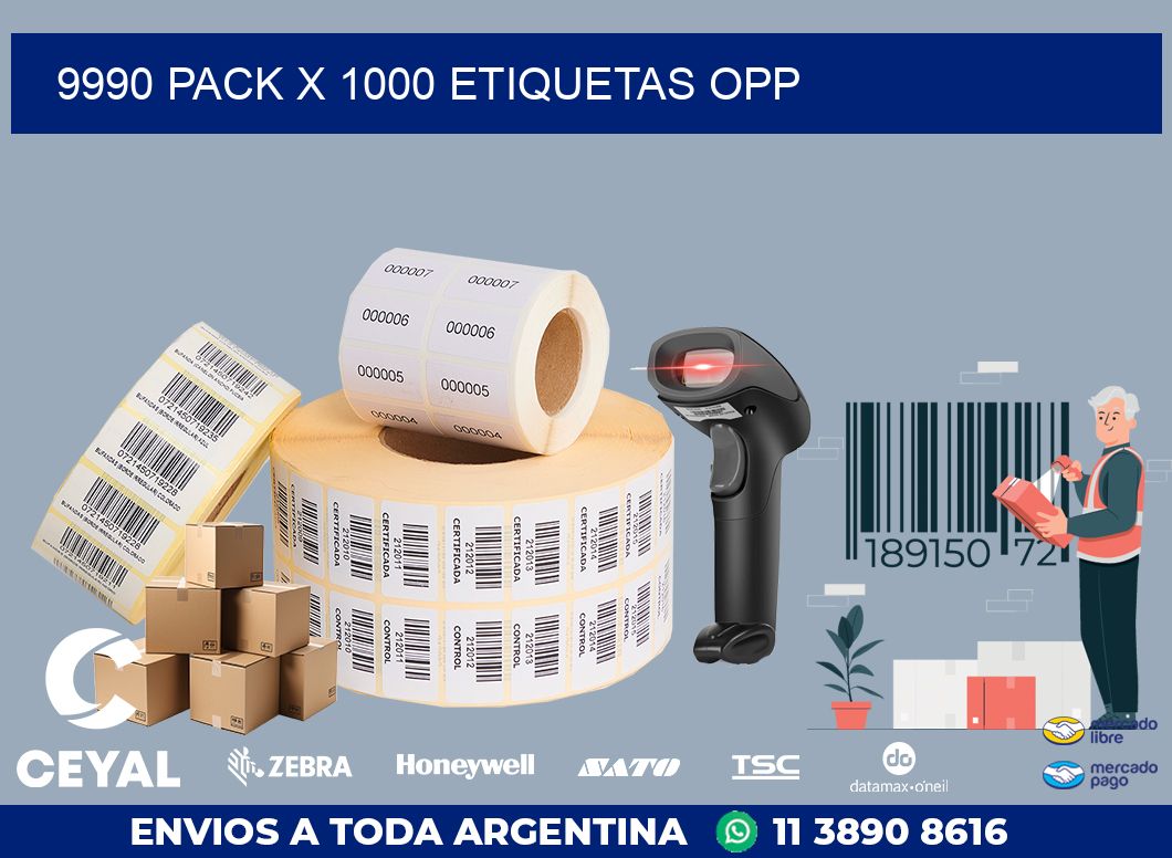 9990 PACK X 1000 ETIQUETAS OPP