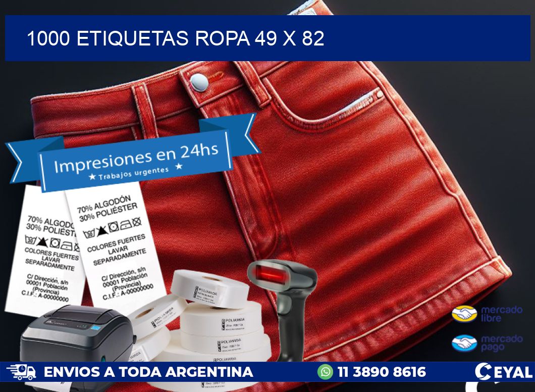 1000 ETIQUETAS ROPA 49 x 82