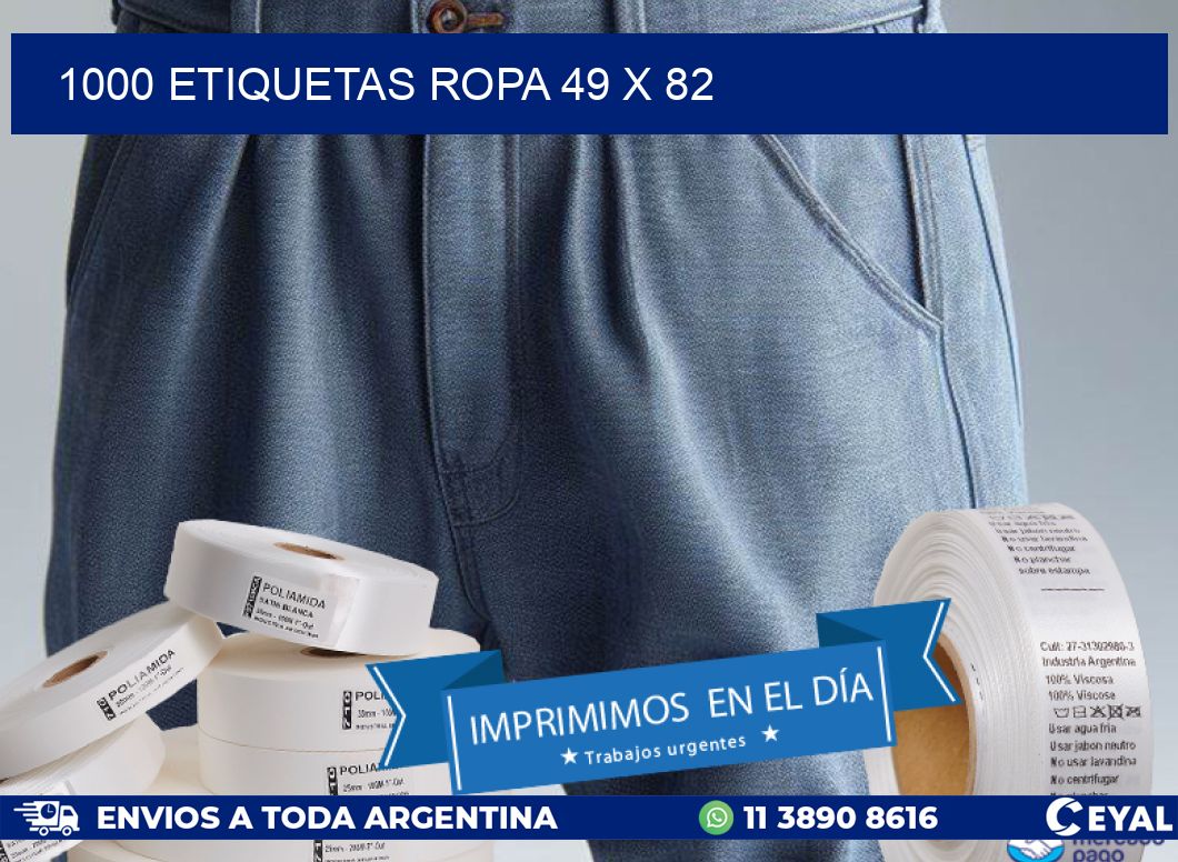 1000 ETIQUETAS ROPA 49 x 82