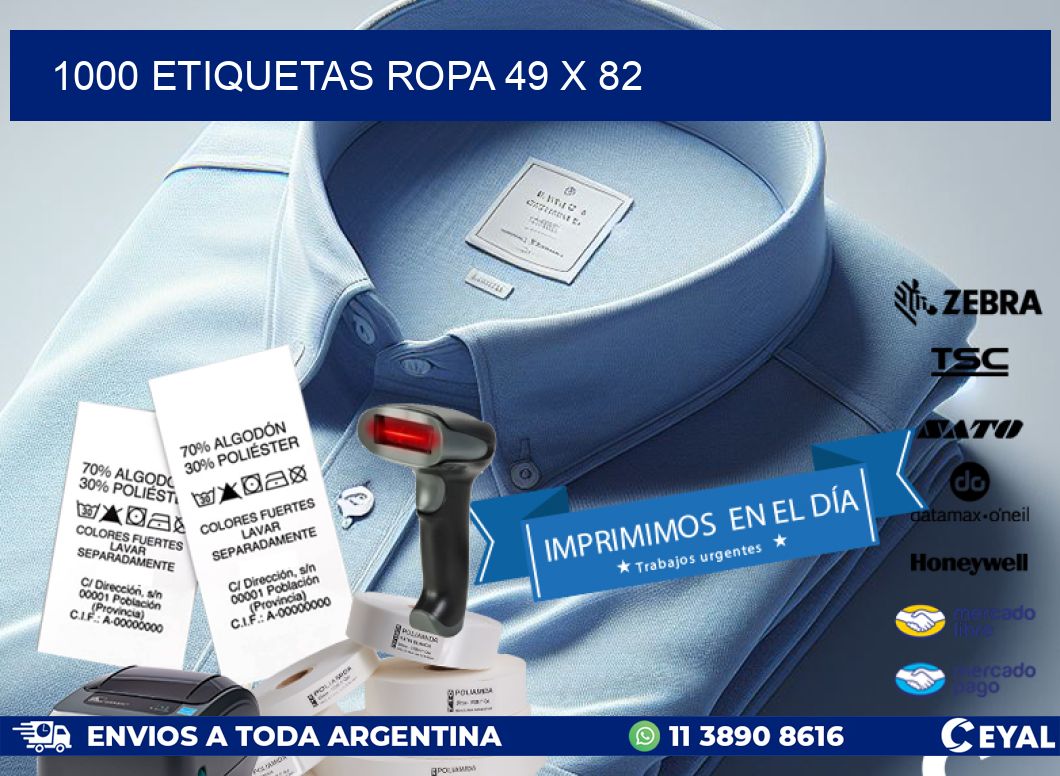 1000 ETIQUETAS ROPA 49 x 82