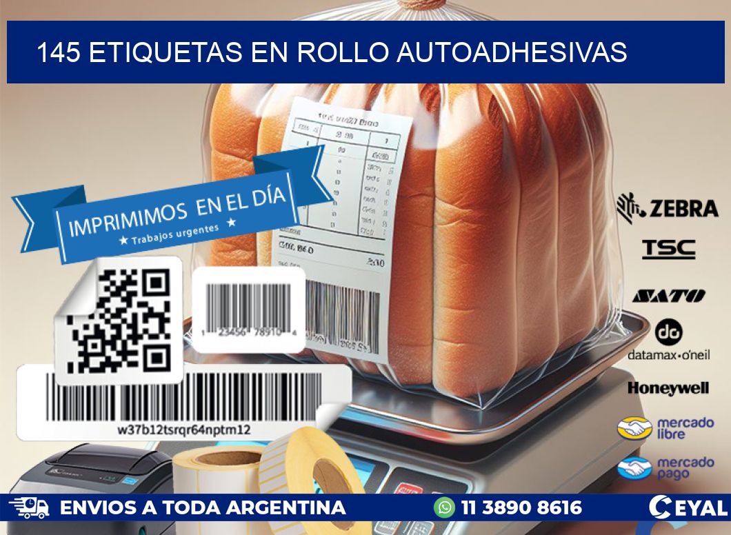 145 ETIQUETAS EN ROLLO AUTOADHESIVAS