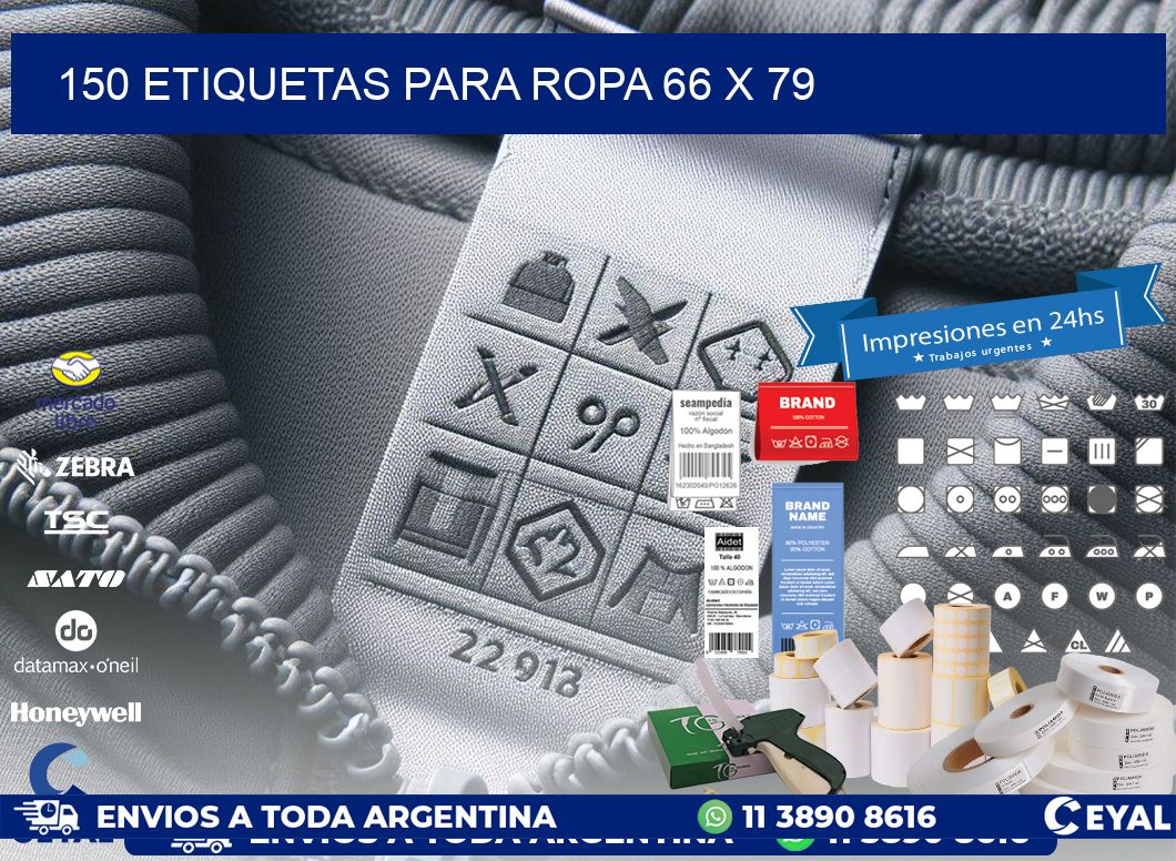 150 ETIQUETAS PARA ROPA 66 x 79