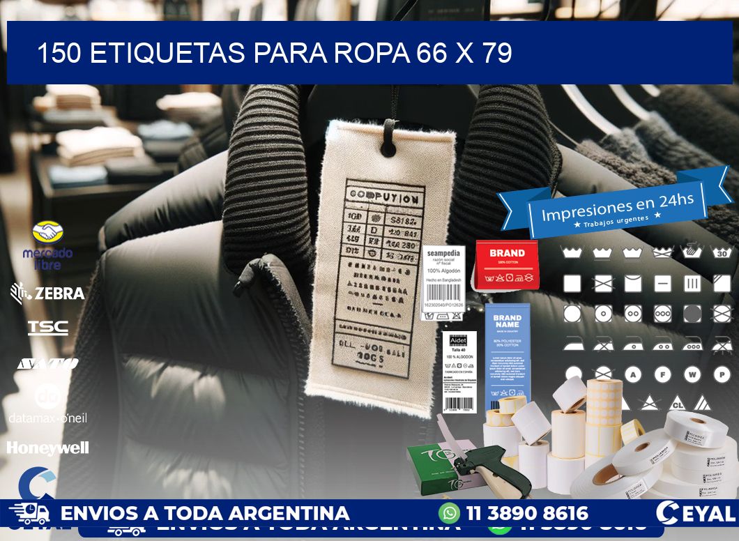 150 ETIQUETAS PARA ROPA 66 x 79