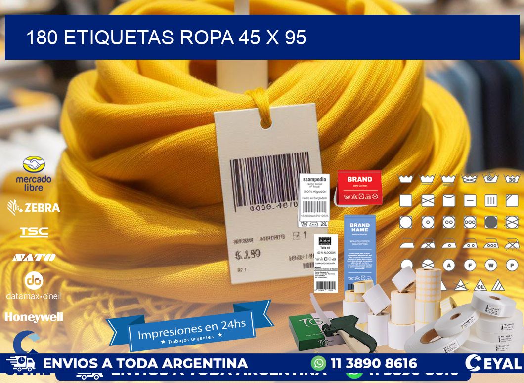 180 ETIQUETAS ROPA 45 x 95