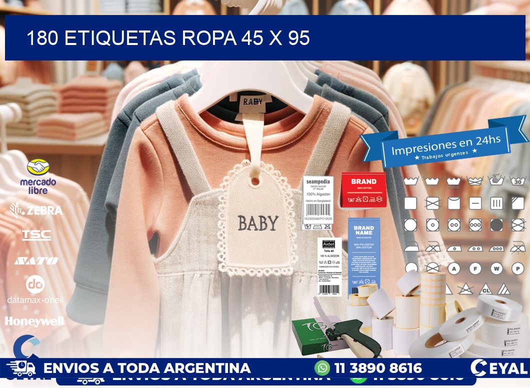 180 ETIQUETAS ROPA 45 x 95