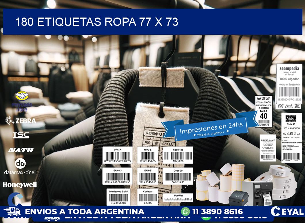 180 ETIQUETAS ROPA 77 x 73