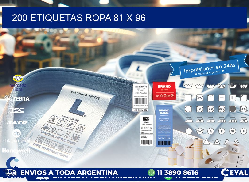 200 ETIQUETAS ROPA 81 x 96