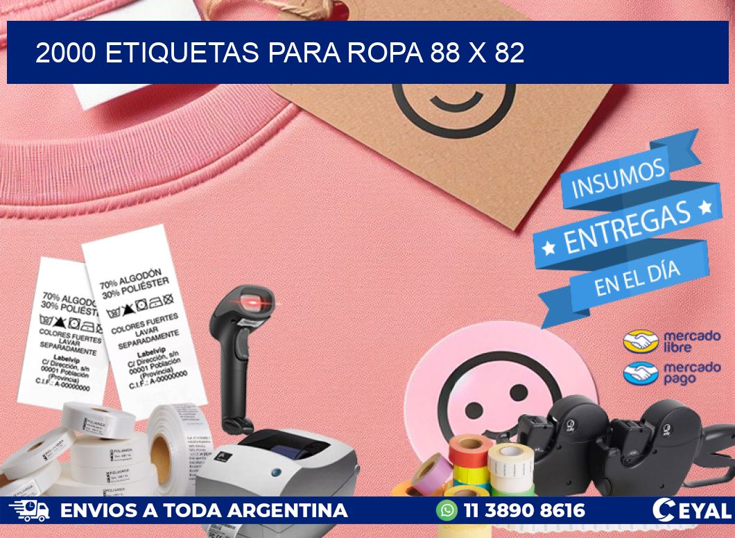 2000 ETIQUETAS PARA ROPA 88 x 82