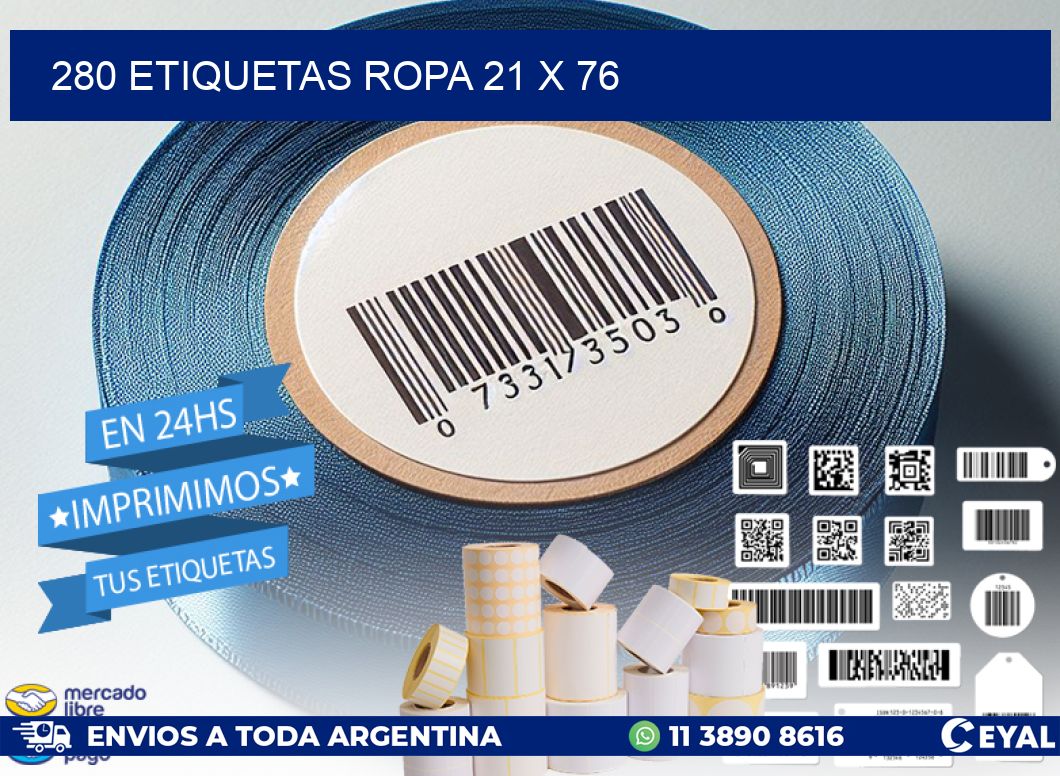 280 ETIQUETAS ROPA 21 x 76