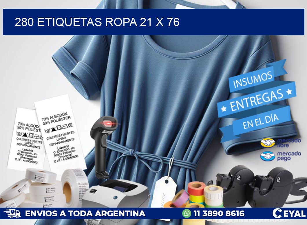 280 ETIQUETAS ROPA 21 x 76