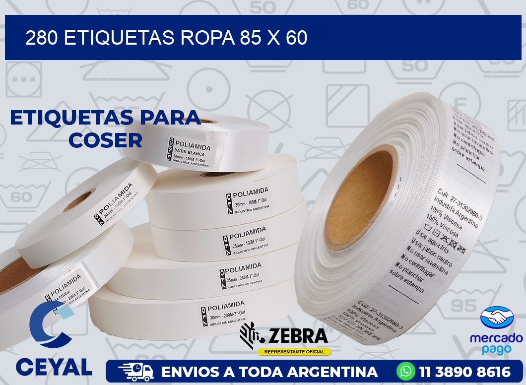 280 ETIQUETAS ROPA 85 x 60