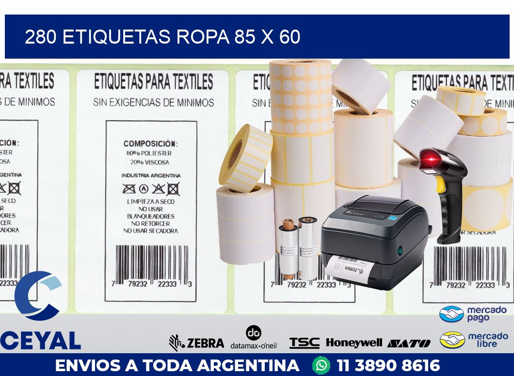 280 ETIQUETAS ROPA 85 x 60