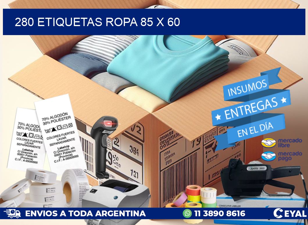 280 ETIQUETAS ROPA 85 x 60