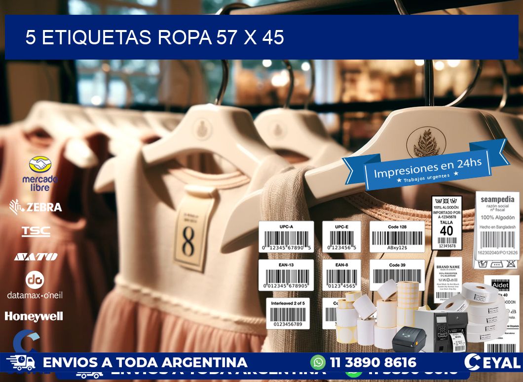 5 ETIQUETAS ROPA 57 x 45