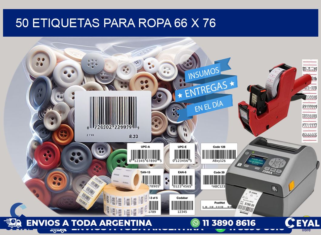 50 ETIQUETAS PARA ROPA 66 x 76