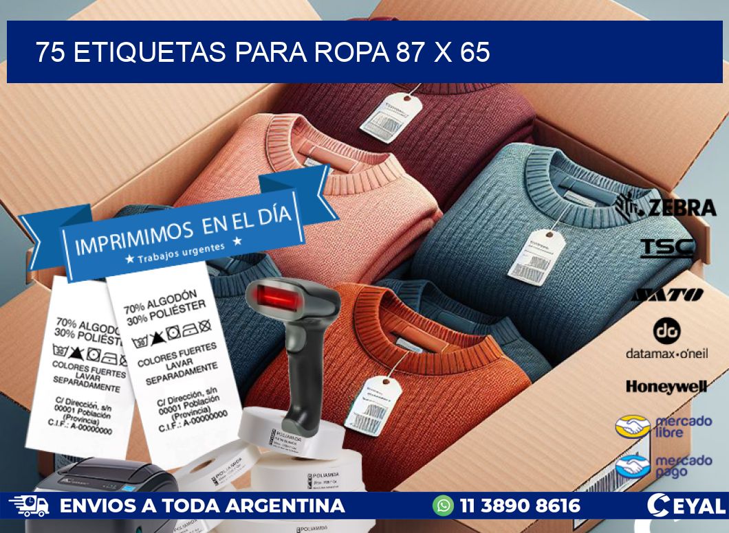 75 ETIQUETAS PARA ROPA 87 x 65