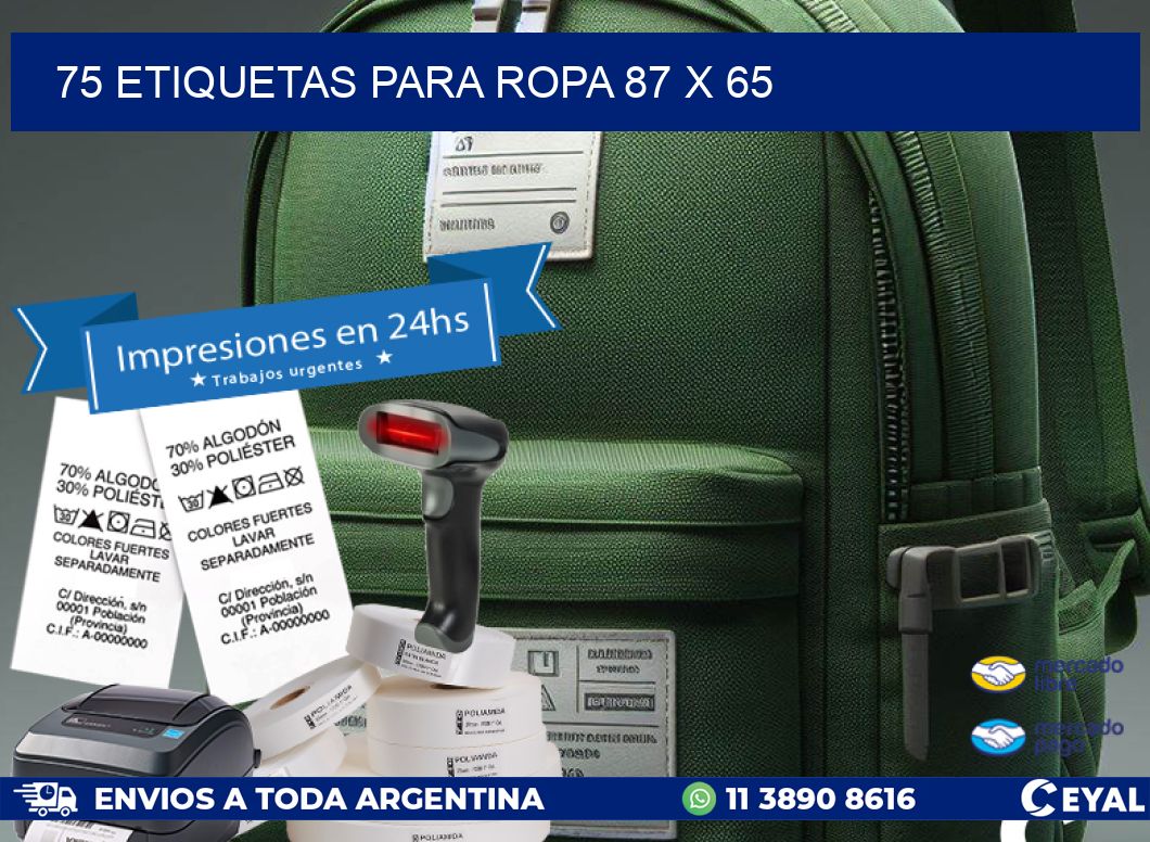 75 ETIQUETAS PARA ROPA 87 x 65