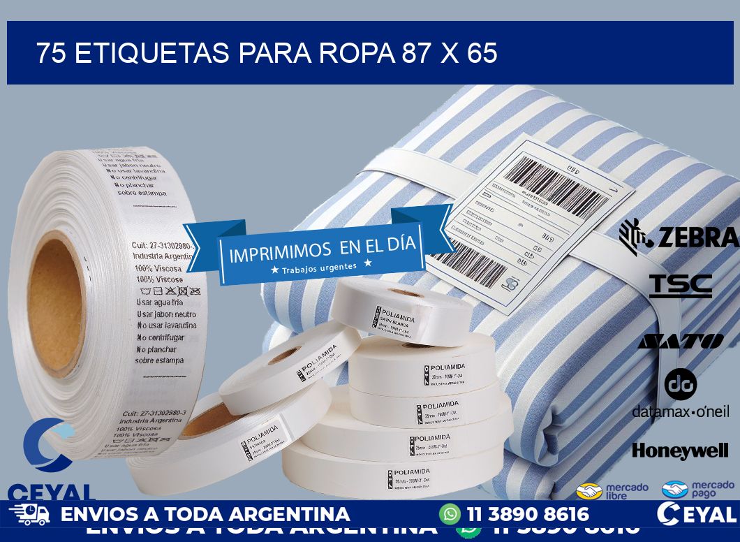 75 ETIQUETAS PARA ROPA 87 x 65