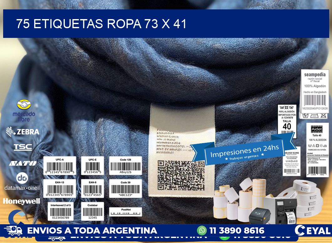 75 ETIQUETAS ROPA 73 x 41
