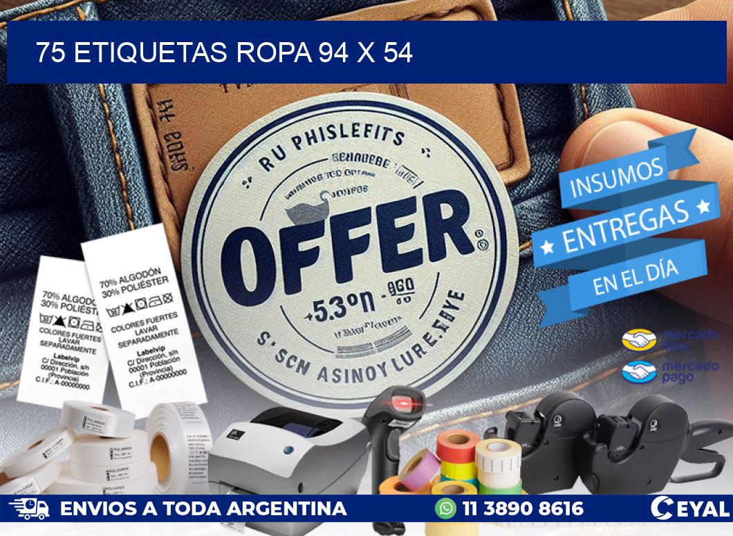 75 ETIQUETAS ROPA 94 x 54