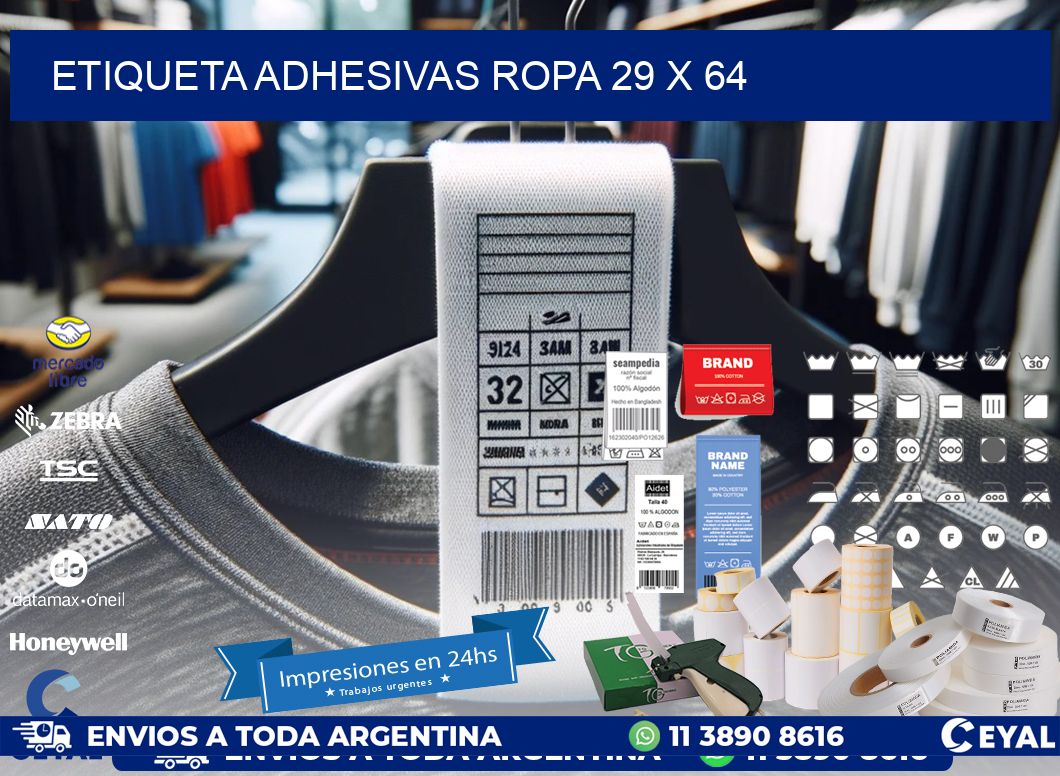 ETIQUETA ADHESIVAS ROPA 29 x 64